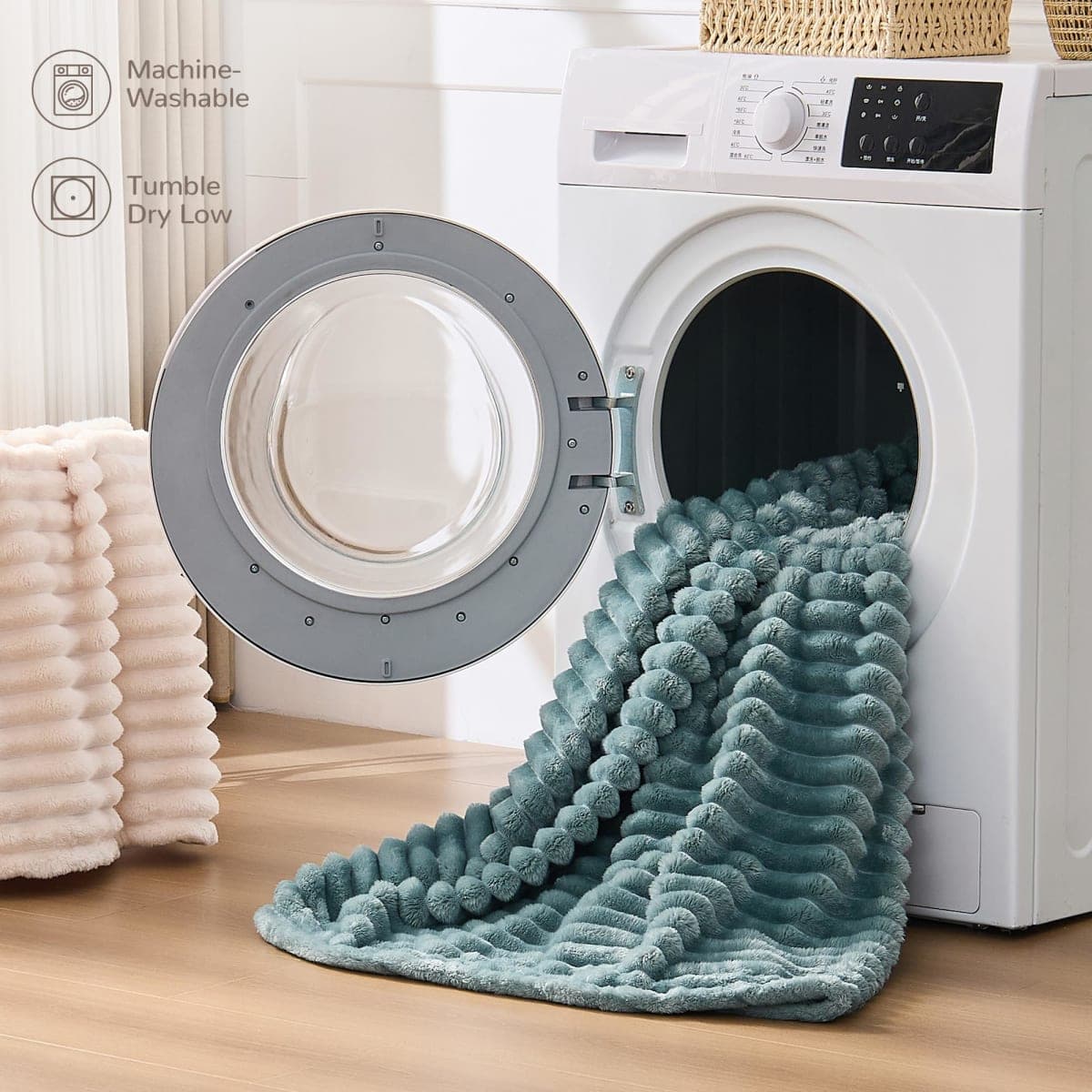 SUPRYNEX Green XL Throw Blanket 50x70 Inches - Striped Super Soft Plush Microfiber, Lightweight All-Season for Couch Sofa Bed thumbnail 5