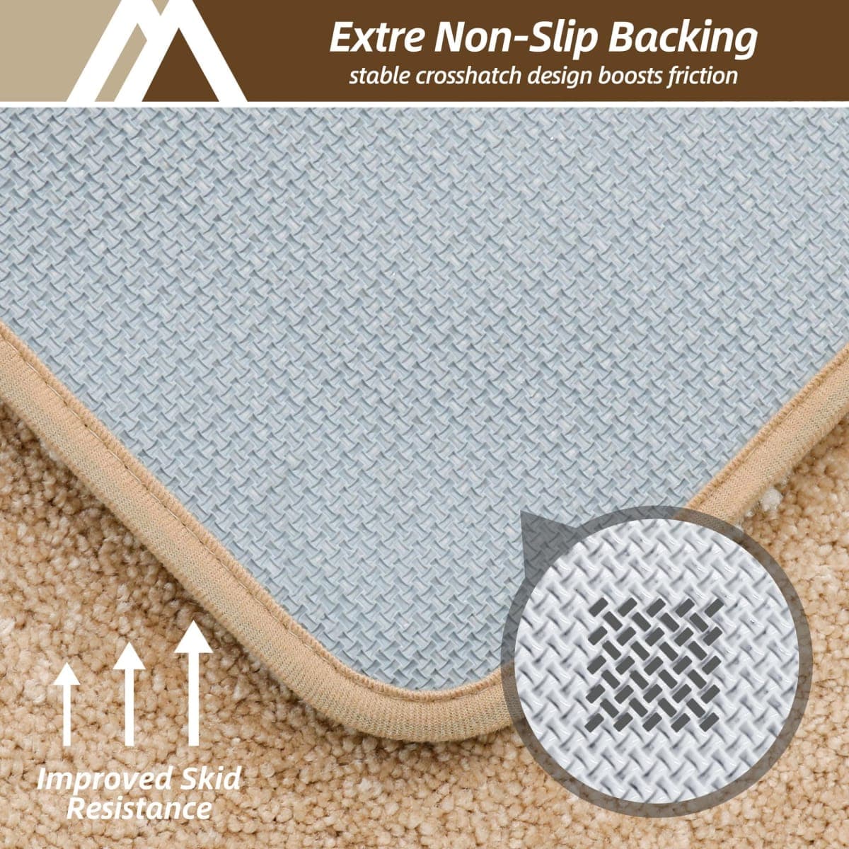 COSYHOMEER Extra Thick Bath Rugs for Bathroom Non Slip Bath Mat 24x48 Beige thumbnail 3