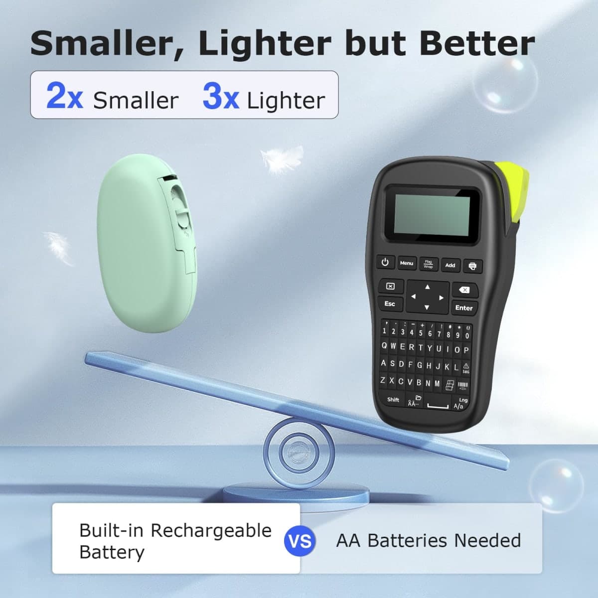 SUPVAN E10 Bluetooth Label Maker Machine with Tape, Continuous Waterproof Label, Versatile App with 30+ Fonts and 660+ Icons, Label Printer for Home, Kitchen, School, Office Organization, Green thumbnail 2