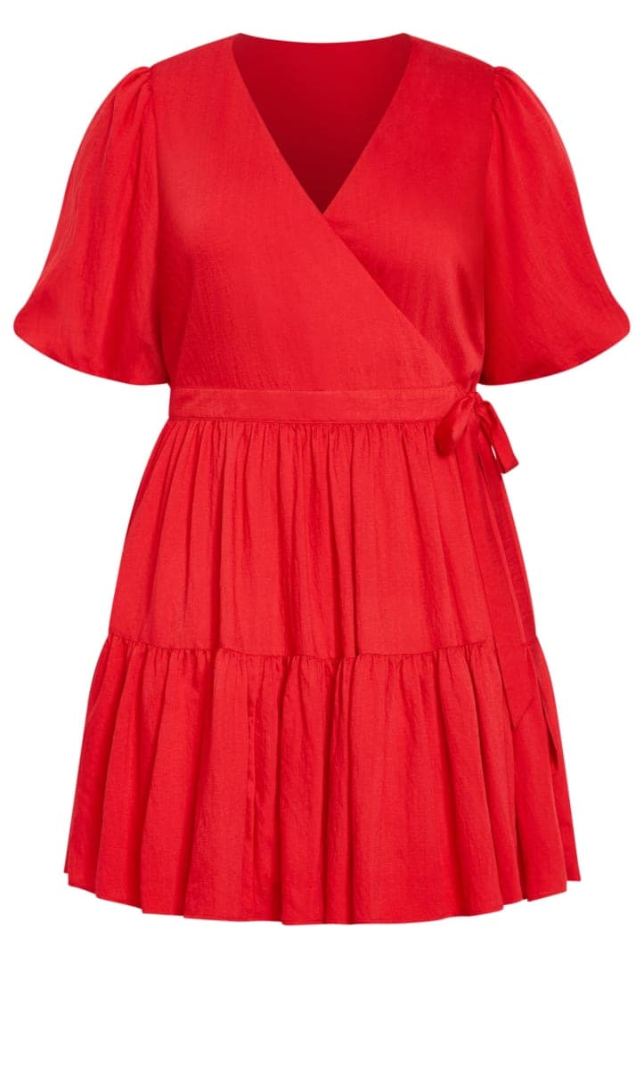 City Chic Plus Size Dress Nikola in Tango RED, Tango Red, 24 Plus thumbnail 5