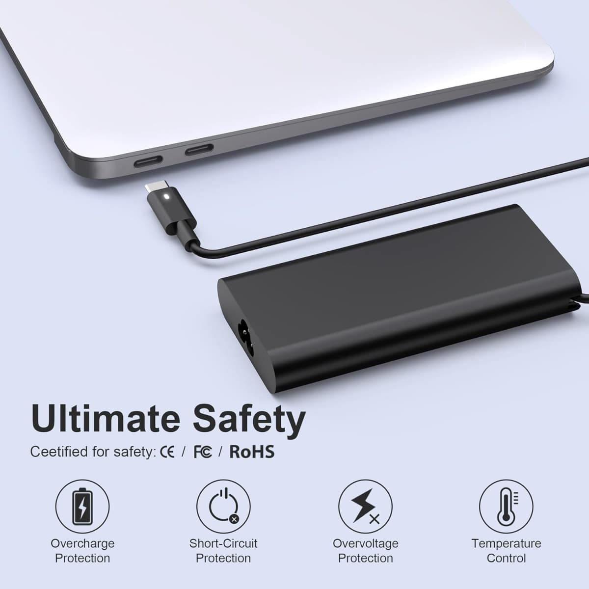 New 130W USB C Charge Replacement for Dell Laptop Charge Latitude 3520 5420 5520 5540 5550 7420 Inspiron 14 16 7620 Type C Dell Type C AC Adapter Power Cord thumbnail 2