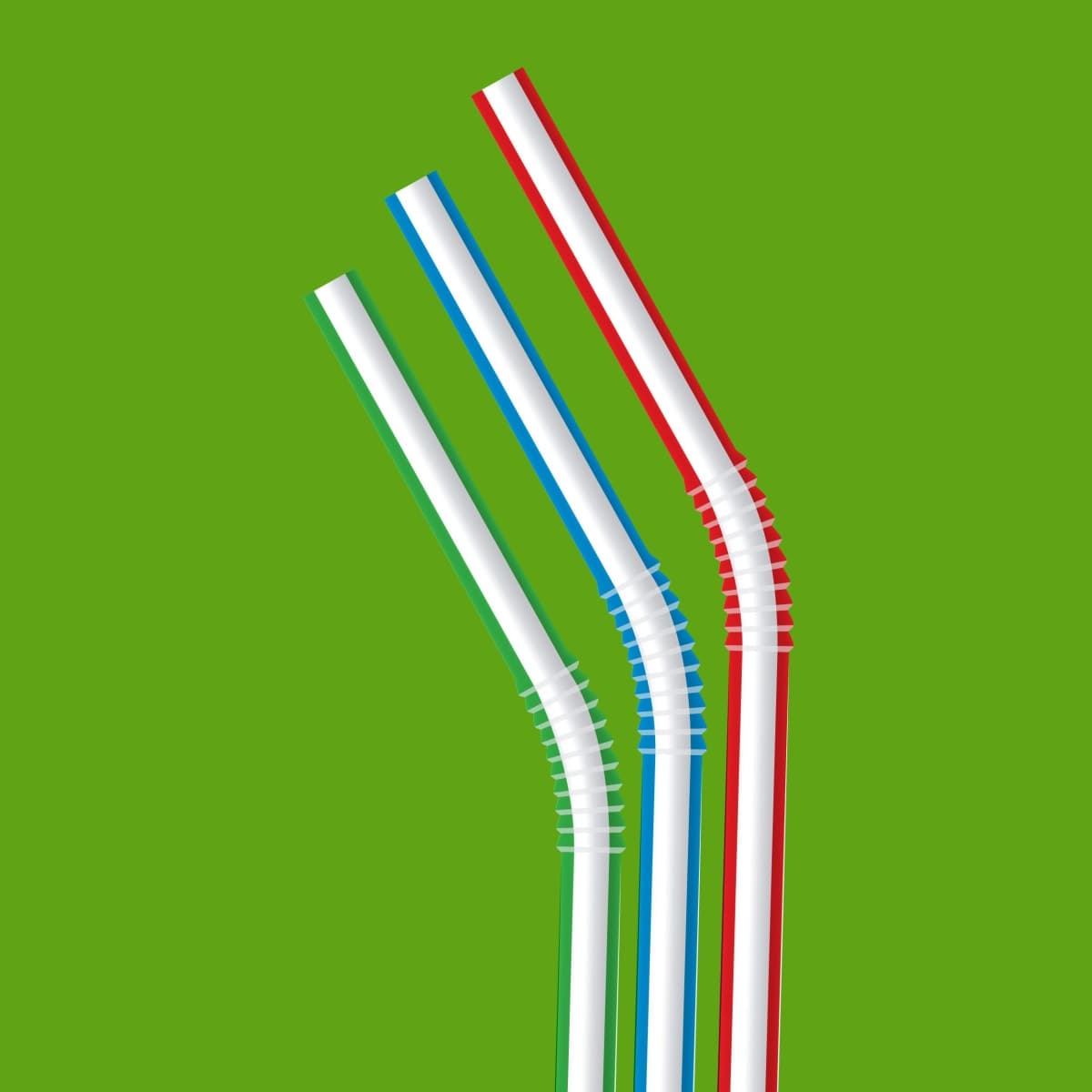 Amazon Basics Disposable Striped Plastic Flex Straws, BPA Free, Food-Safe, 7.5" Long, Assorted Colors, 100 Count thumbnail 2