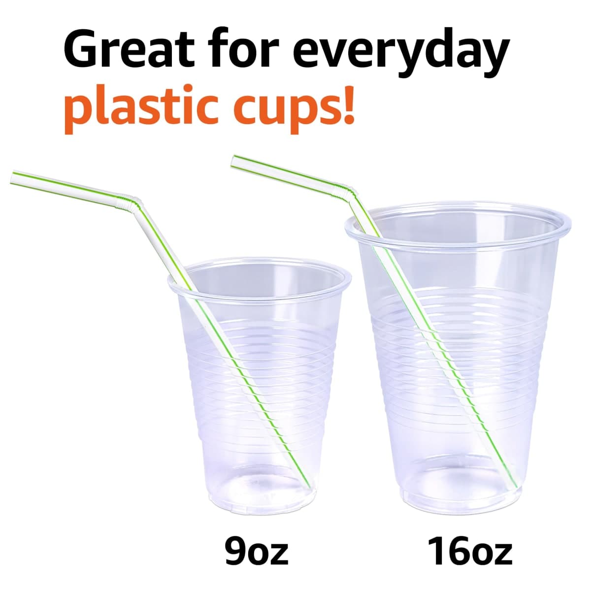 Amazon Basics Disposable Striped Plastic Flex Straws, BPA Free, Food-Safe, 7.5" Long, Assorted Colors, 100 Count thumbnail 4