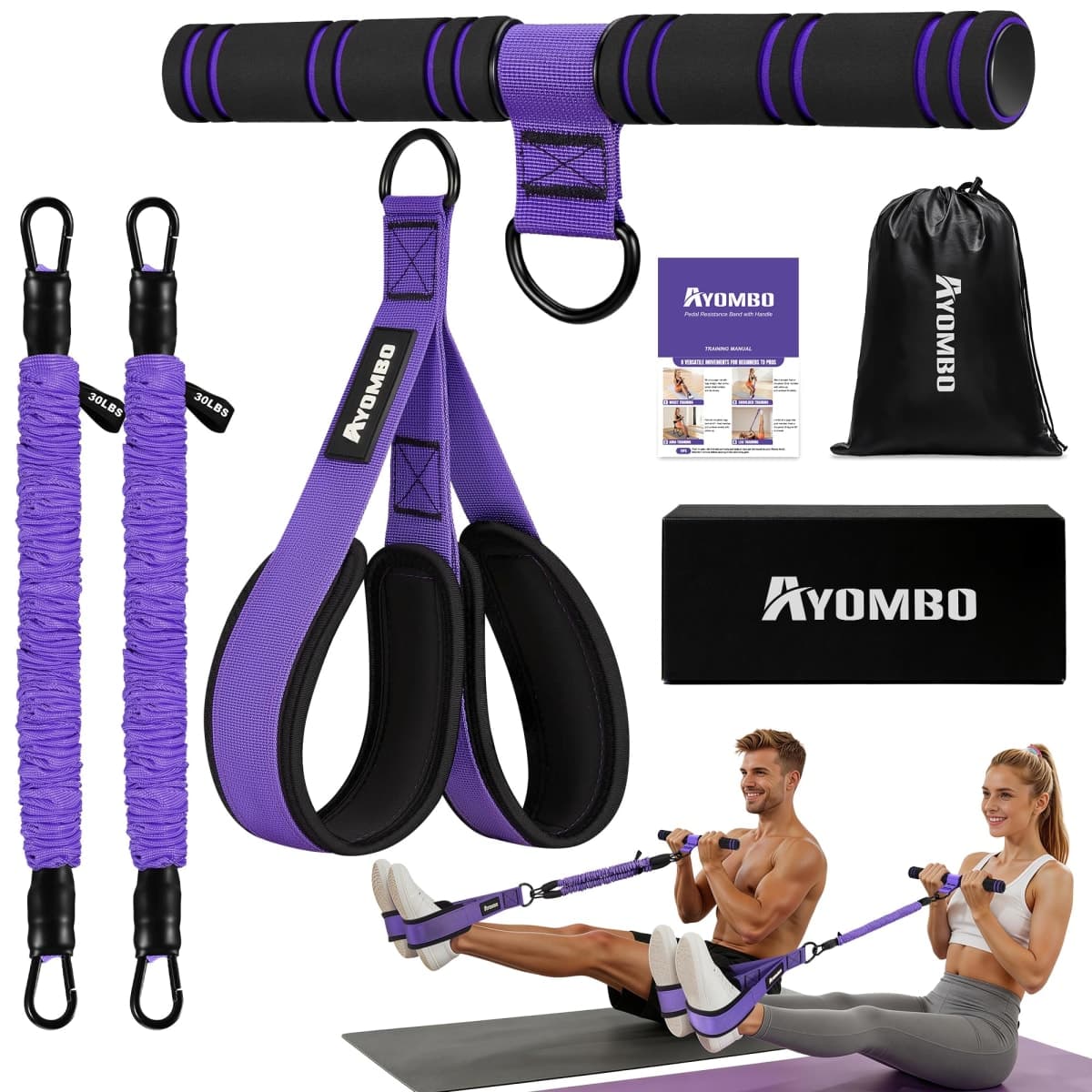 Ayombo Pedal Resistance Band with Handle — image 1