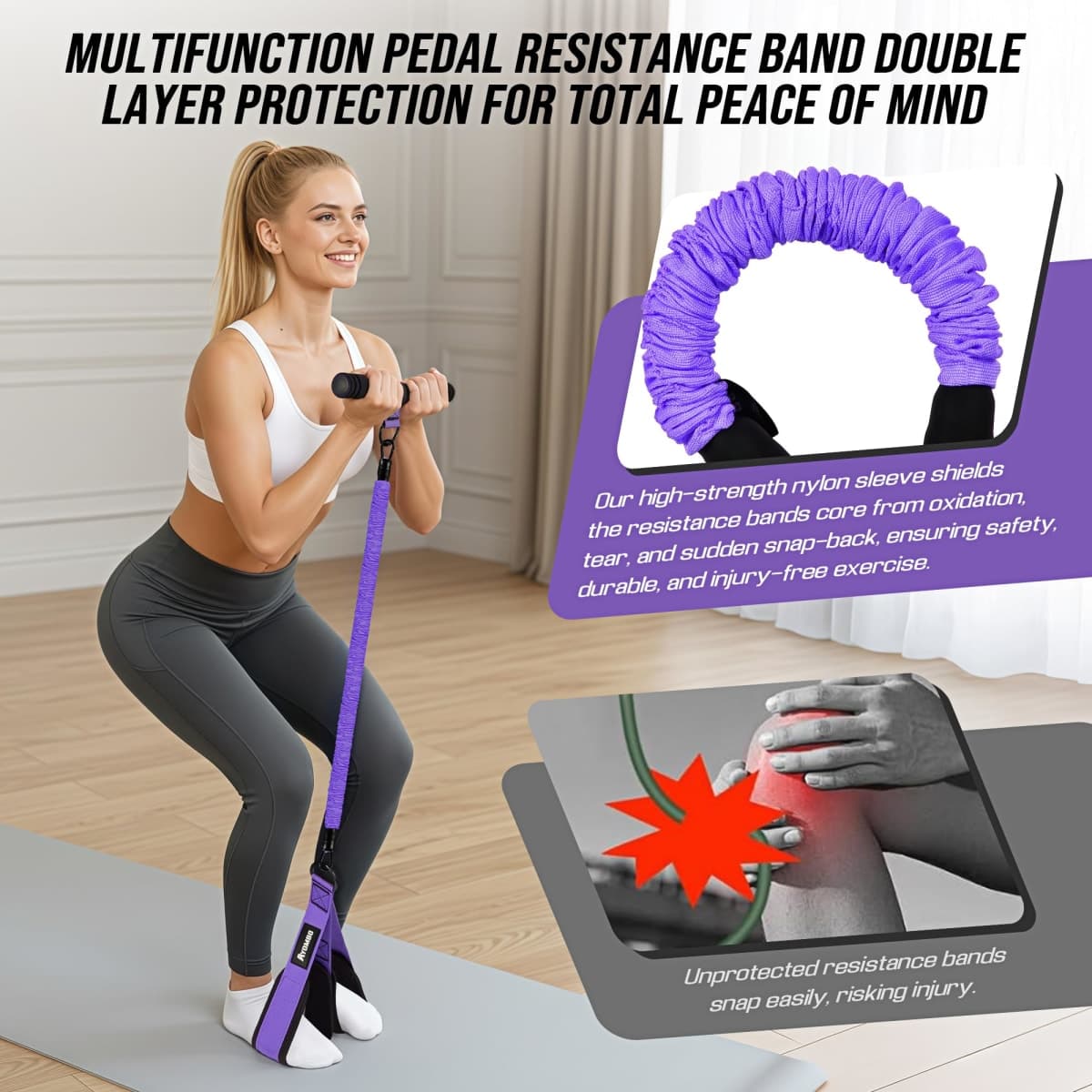 Ayombo Pedal Resistance Band with Handle thumbnail 4