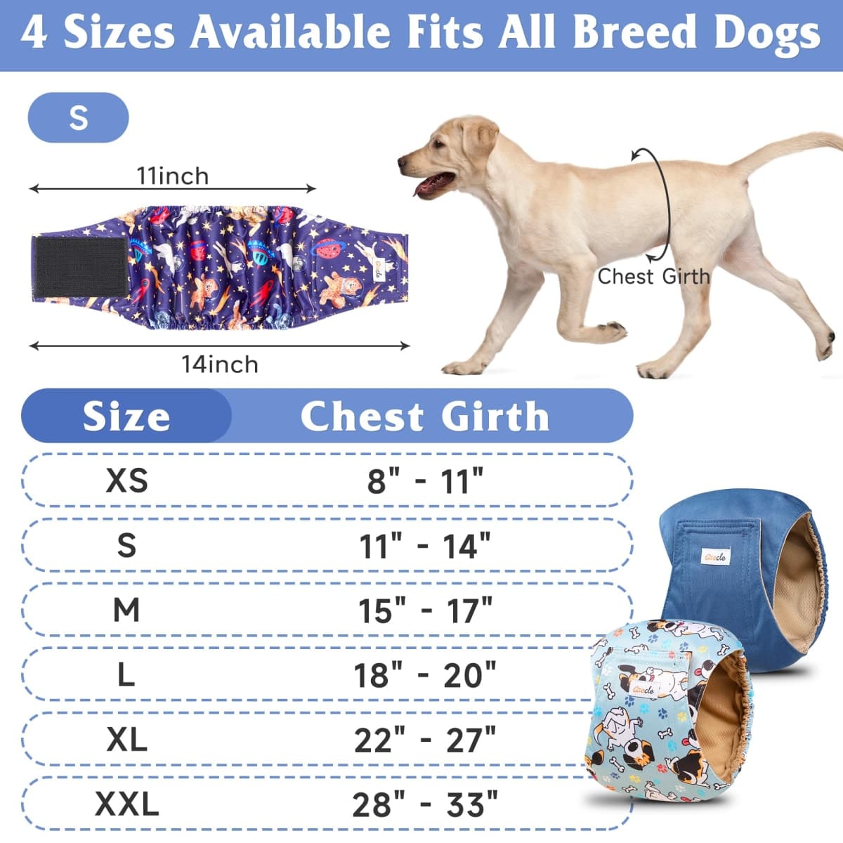 5 Pack Dog Diapers Male Reusable, Premium Belly Bands for Dogs, High Absorbing Male Dog Pee Wraps for Doggie in Incontinence or Excitable Urination Camouflage Pattern XL thumbnail 2