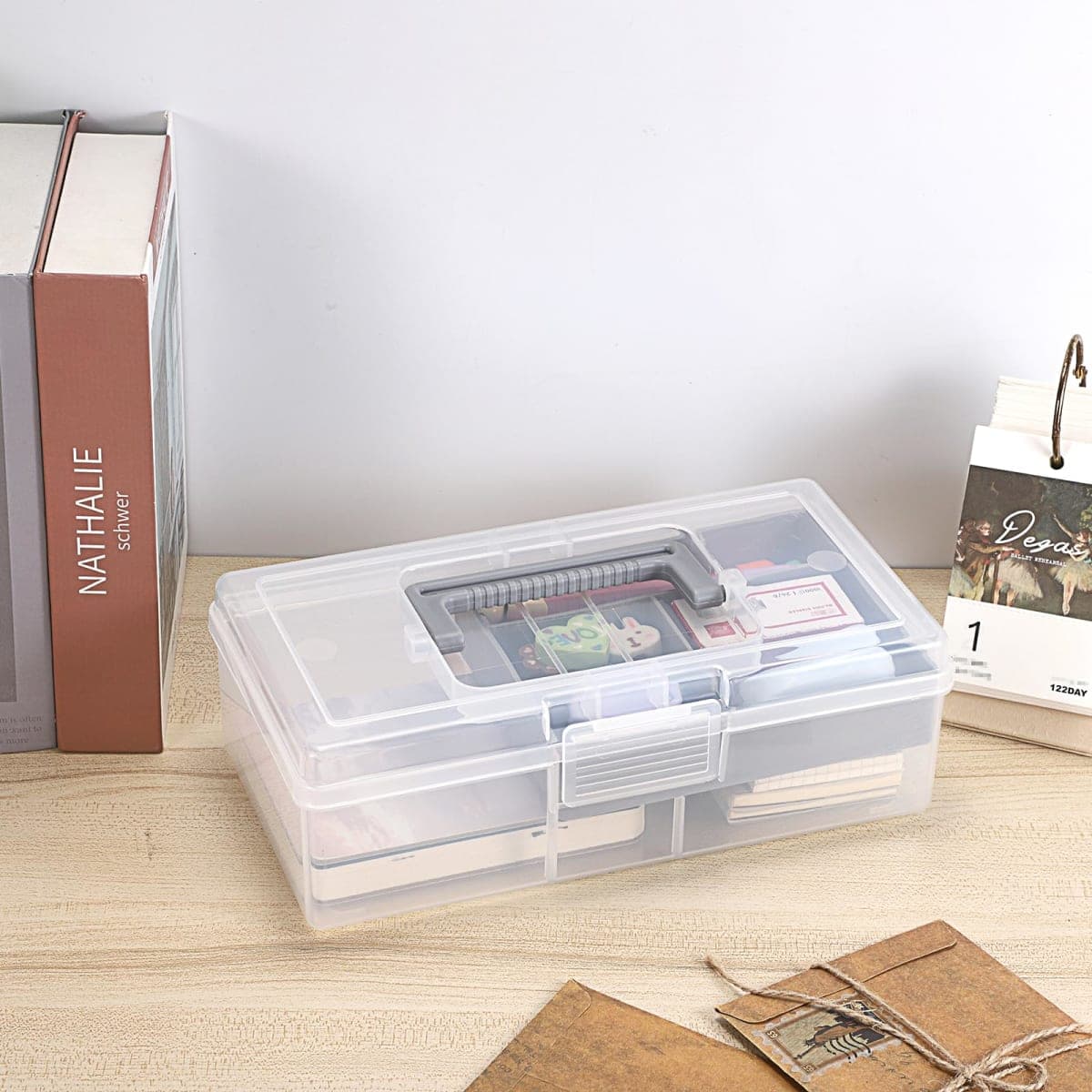JUXYES Plastic Fishing Tackle Box Organizer with Removable Dividers, Clear Fishing Tackle Storage Boxes with Handle, 2 Layer Fishing Tackle Tray Box Lure Box thumbnail 5