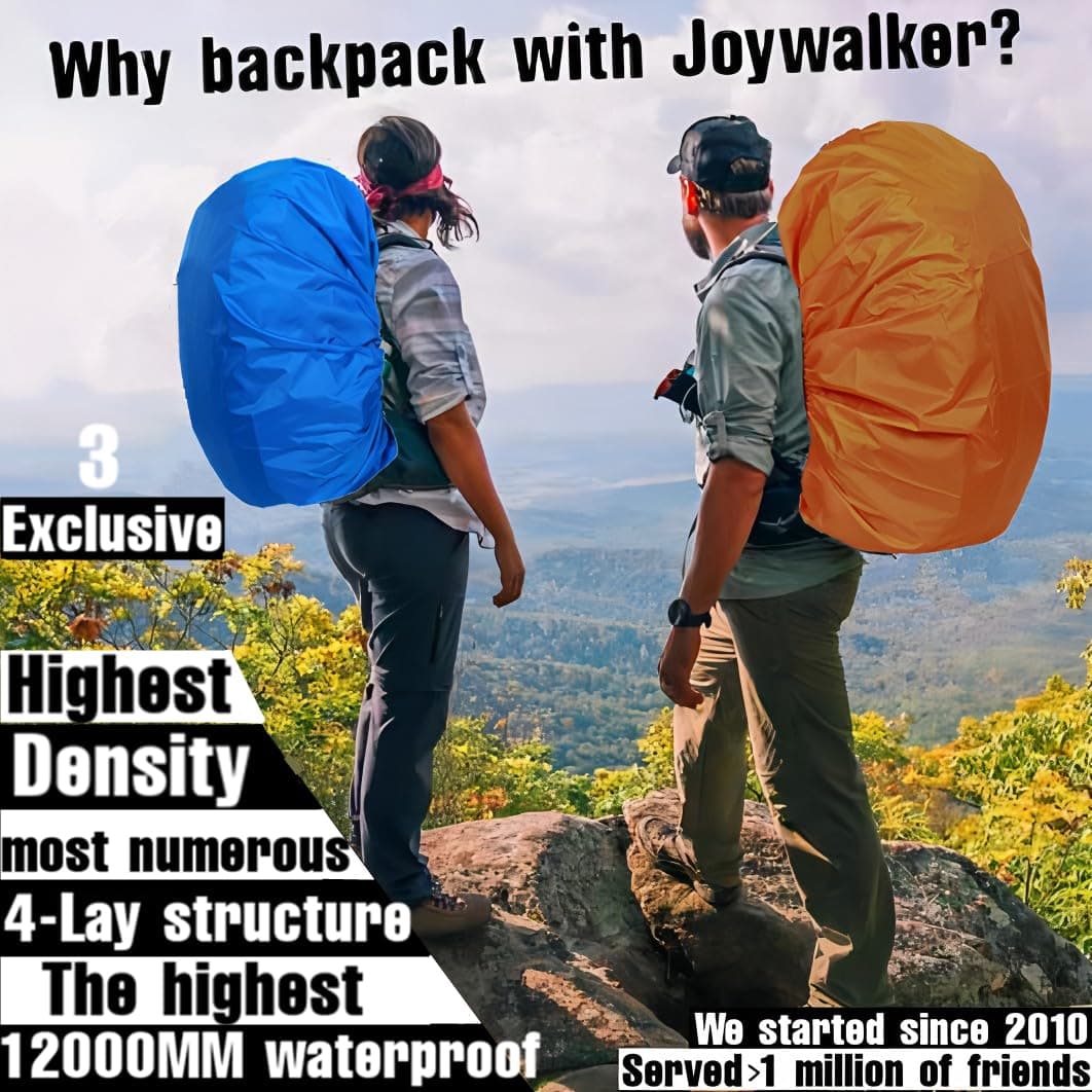 Joy Walker Waterproof Backpack Rain Cover for (15-90L), Upgraded (Anti-slip) Buckle Strap & Strengthened Layer for Hiking Camping Traveling Cycling (Gray, Middle (for 30-40L backpack)) thumbnail 2