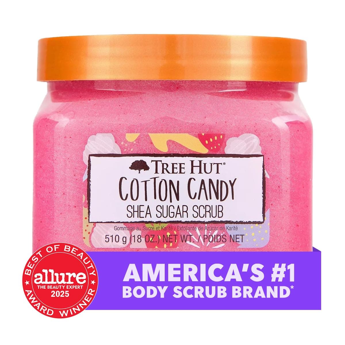 Tree Hut Cotton Candy Shea Sugar Scrub, 18oz thumbnail 3