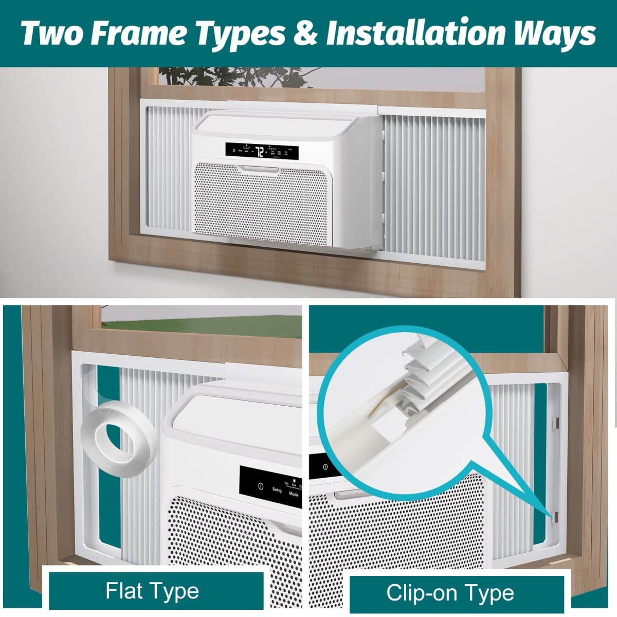 Daisypower Window Air Conditioner Side Panels Curtain Kit Extendable Up to 19-1/4" Wide 17" Height,Window AC Insulation Panel for 5000-14000 Btu AC Units Parts Replacement Screen thumbnail 5