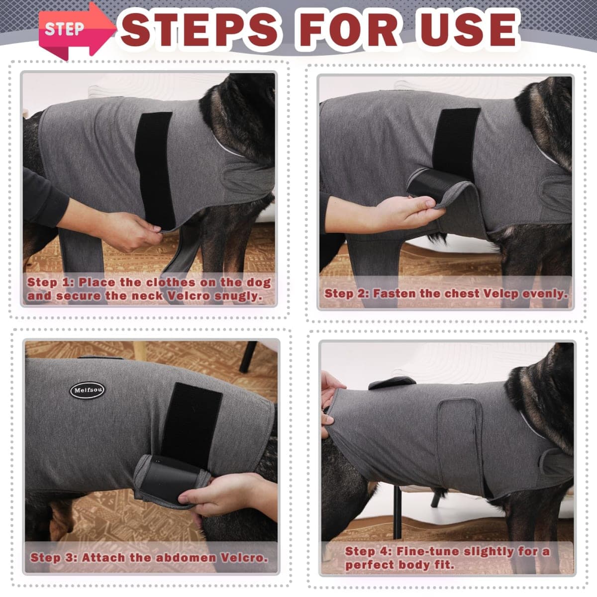 Dog Anxiety Jacket (Rose Red, L) thumbnail 4
