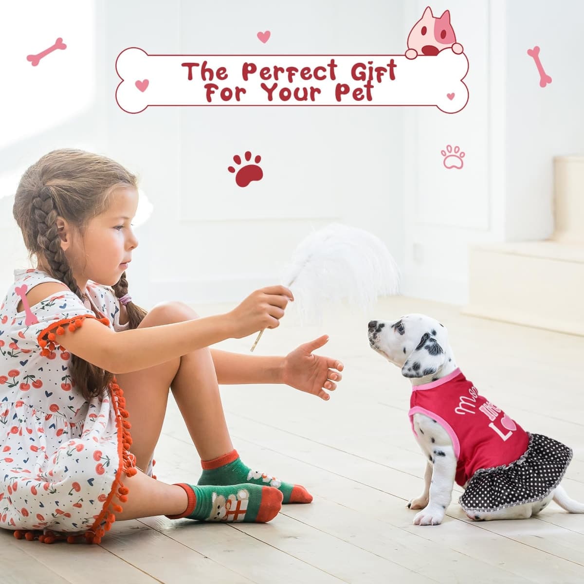 Clysee 6 Pack Girl Dog Clothes Pet Dress Shirt Female Cute Dog Sundress Puppy Summer Apparel Clothes Outfits with Ruffles for Pets Cats (Extra Small) thumbnail 5