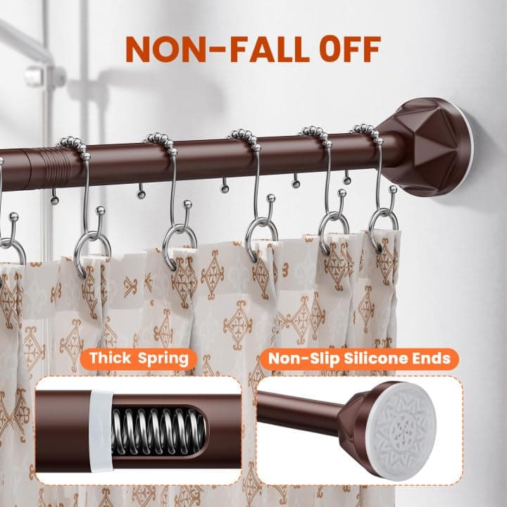 TITGIPE Shower Curtain Rod 32-80 Inches, No Drill Tension Rod, Never Rust Anti-Slip, White thumbnail 2