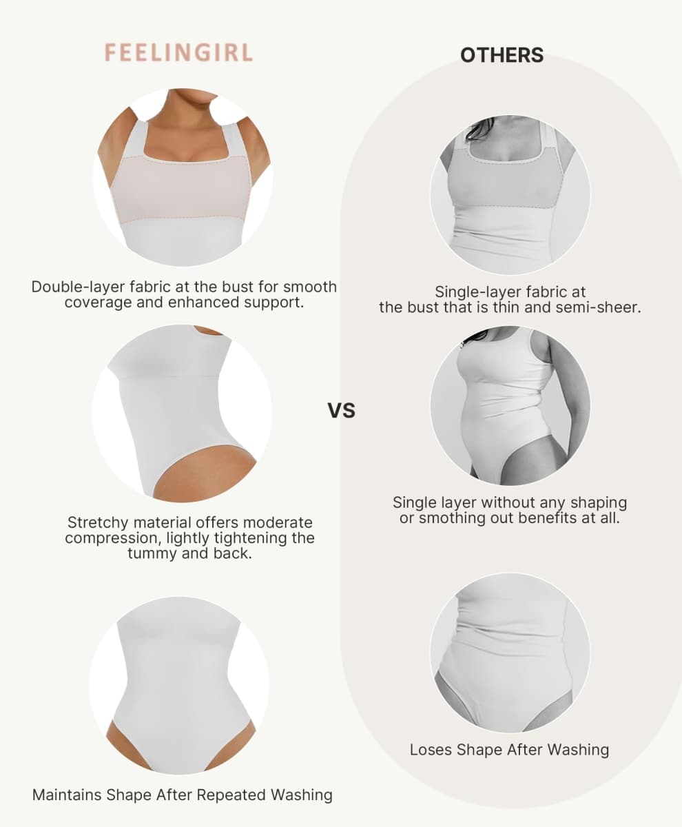 FeelinGirl shapewear women tummy control bodysuits body shaper for women White M/L thumbnail 4