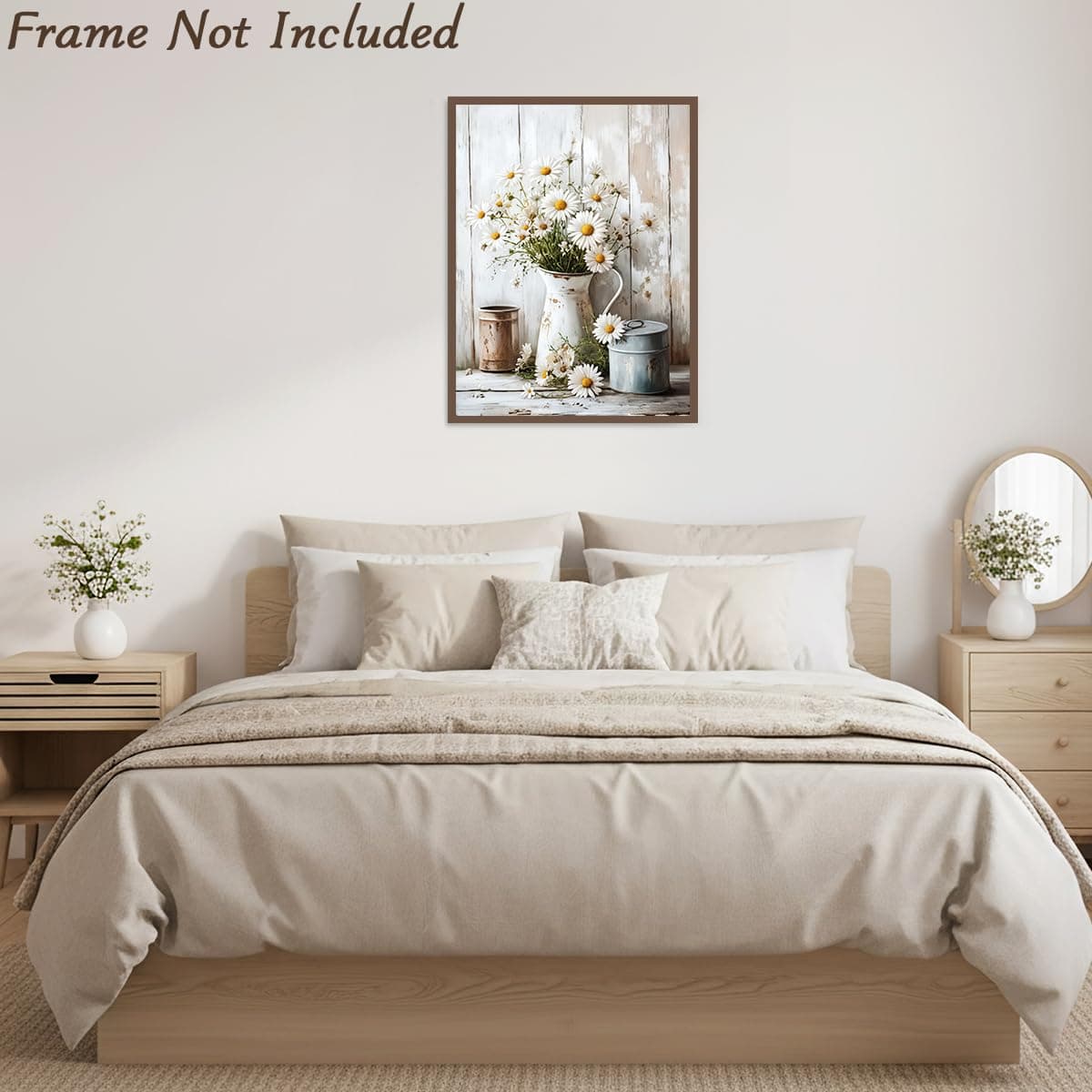 Dazzlewall Vintage Daisy Wall Art Poster, Rustic Farmhouse Flowers Picture Print Retro Country Daisy Floral Artwork Painting, 12x16 in Unframed thumbnail 4