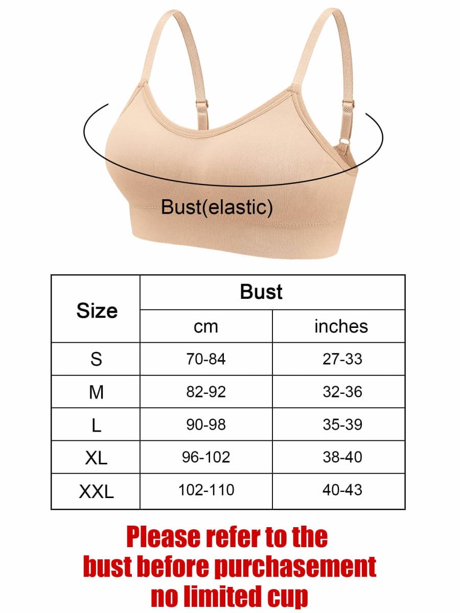 Geyoga 4 Pieces Neck Bralettes Wireless Cami Bra Tank Top Sports Bra for Women Girls(Medium,Black, Green, Dark Grey, Pink) thumbnail 3