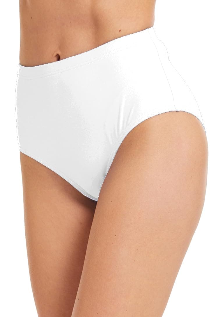 Micosuza Women's Swim Bottom High Waist Retro Basic Full Coverage Bikini Tankini Swimsuit Briefs White 8 thumbnail 2