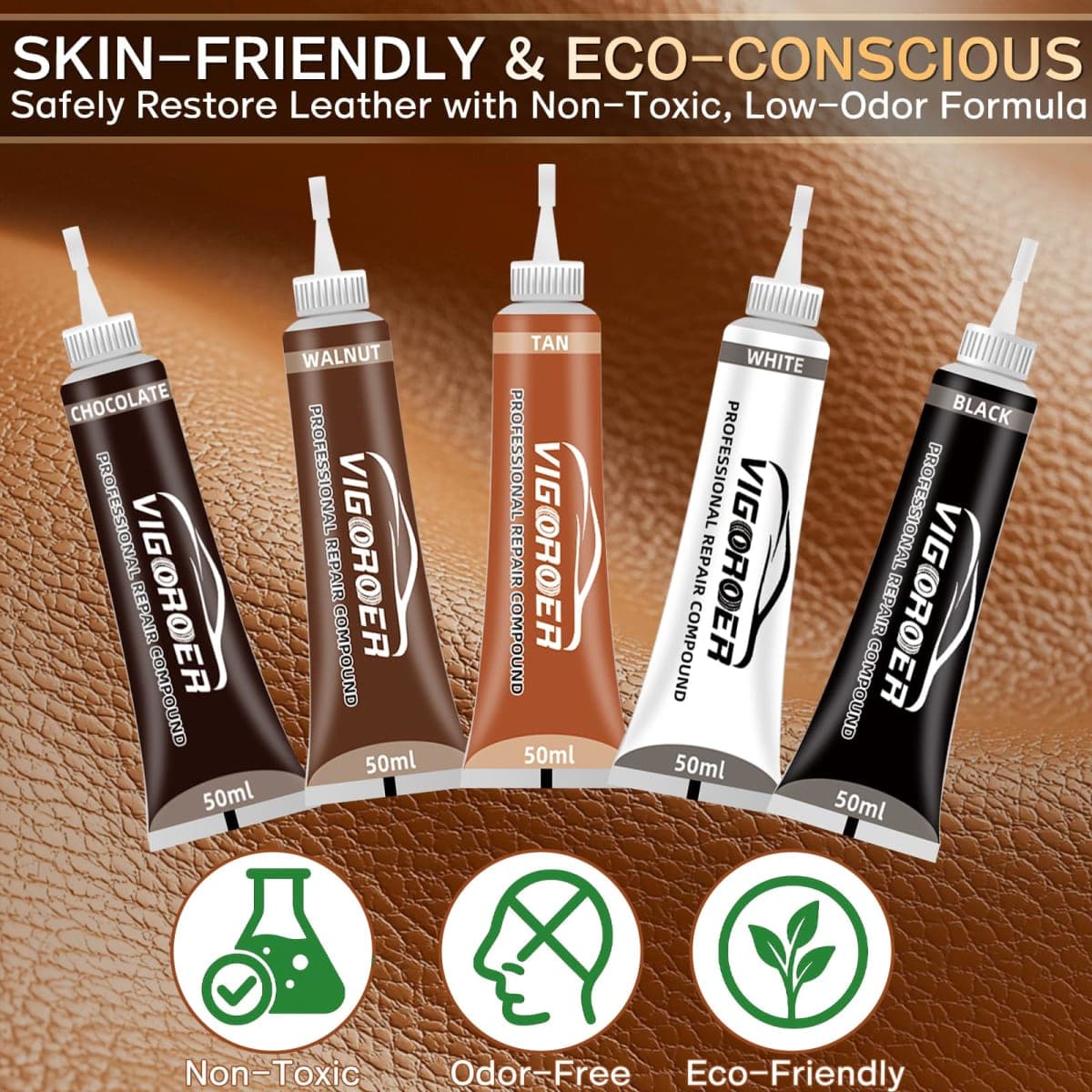 Brown Leather Repair Kit for Furniture, Leather Couch Repair Kit for Furniture, Sofa, Jacket, Purse – Super Easy Instructions to Fix Scratches, Tears, Holes, and Peeling thumbnail 5