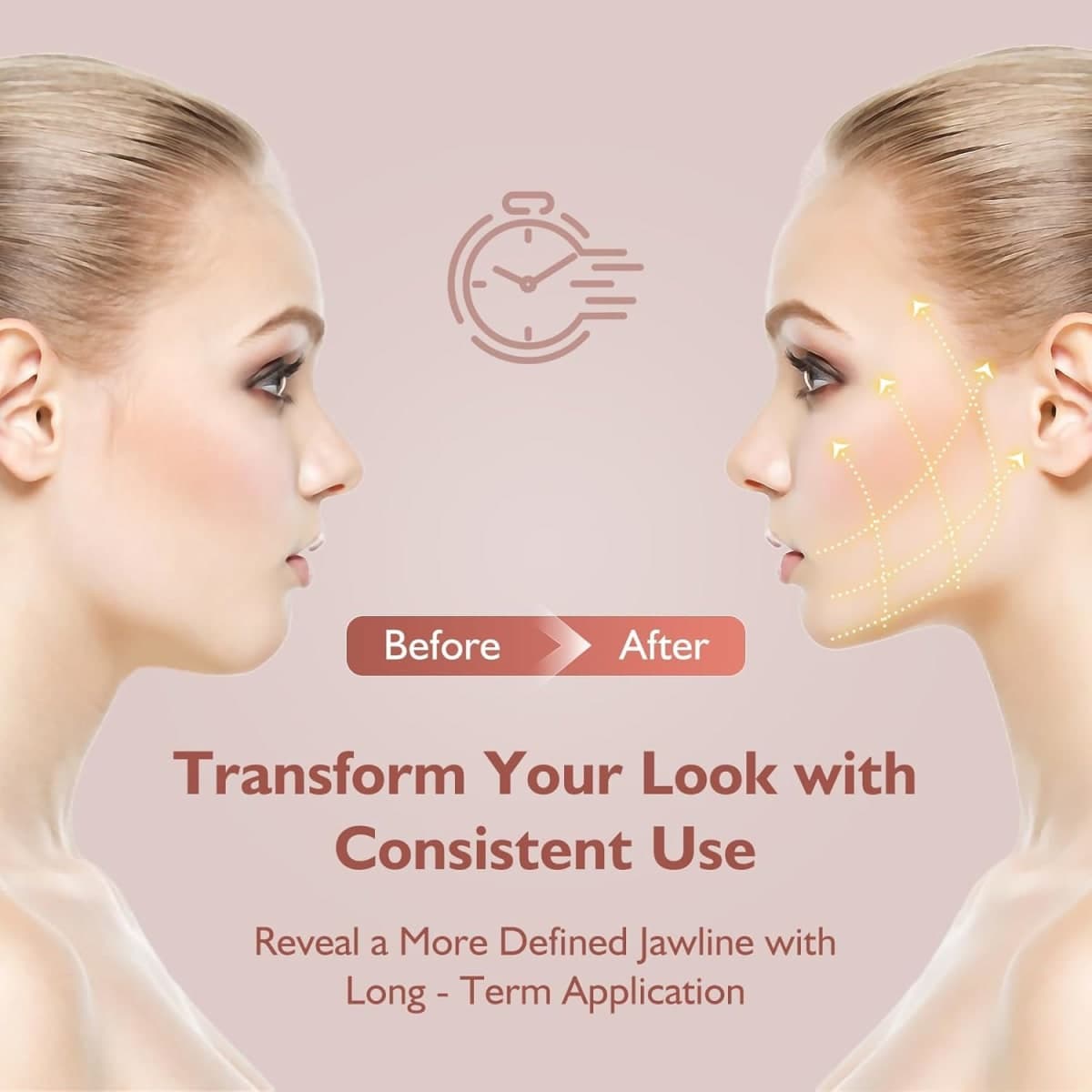 Jawline Shaper Chin Strap for Sleeping, Reusable V-Line Mask for Women Face Lifting Made w/Electric-Hot-Press Tech for Skin-Friendly & Breathable Cooling Fabric thumbnail 5
