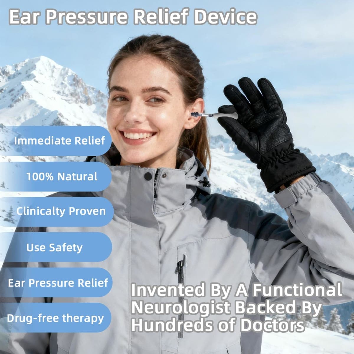 TANNRAN Ear Pressure Relief Suction Device,Migraine and Headache Relief Products,Airplane Ear Tinnitus Relief Through Inner Ear Pressure Balance,Reduces Tension,Equipped with 3 Sizes of Earplugs thumbnail 4