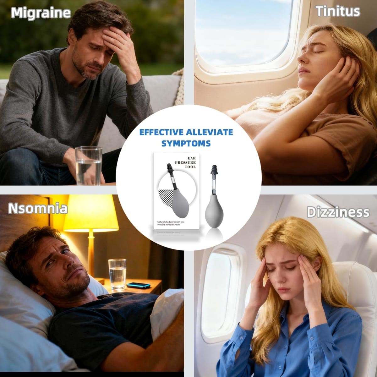 TANNRAN Ear Pressure Relief Suction Device,Migraine and Headache Relief Products,Airplane Ear Tinnitus Relief Through Inner Ear Pressure Balance,Reduces Tension,Equipped with 3 Sizes of Earplugs thumbnail 5