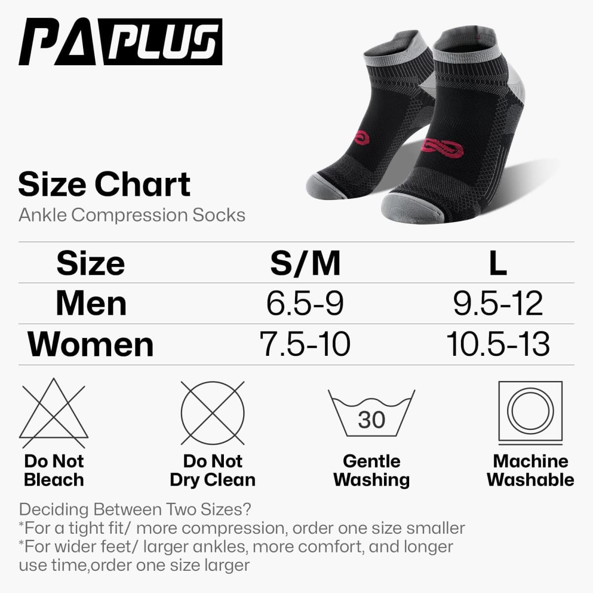 PAPLUS Ankle Compression Socks Women and Men 2/4/6 Pairs, Low Cut Compression Running Socks Men with Ankle Support thumbnail 3