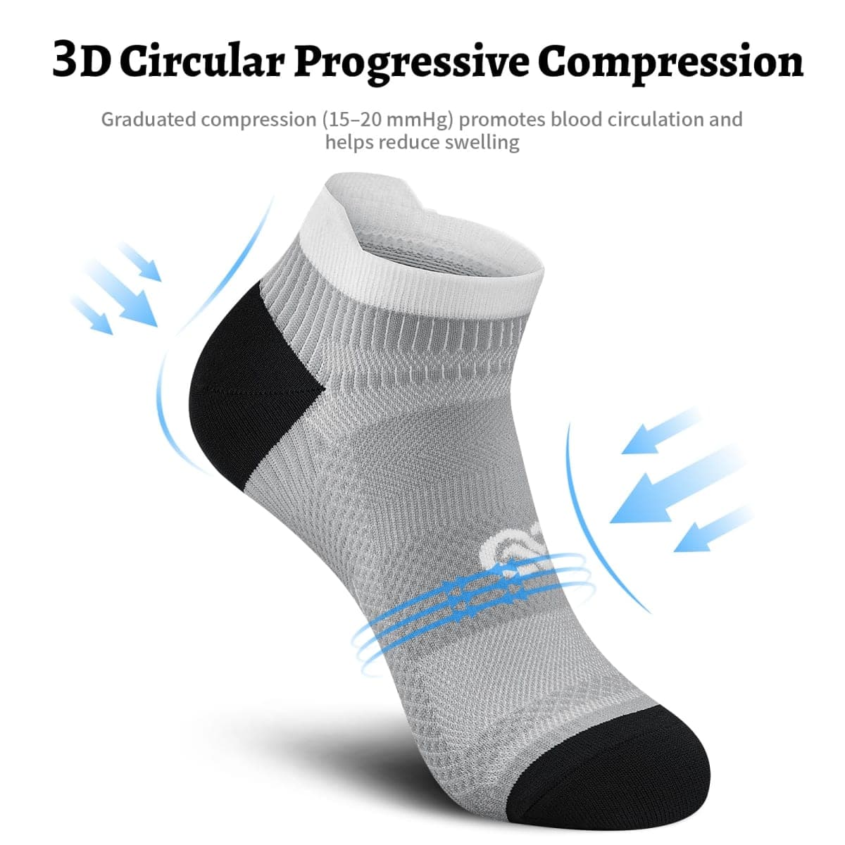 PAPLUS Ankle Compression Socks Women and Men 2/4/6 Pairs, Low Cut Compression Running Socks Men with Ankle Support thumbnail 4