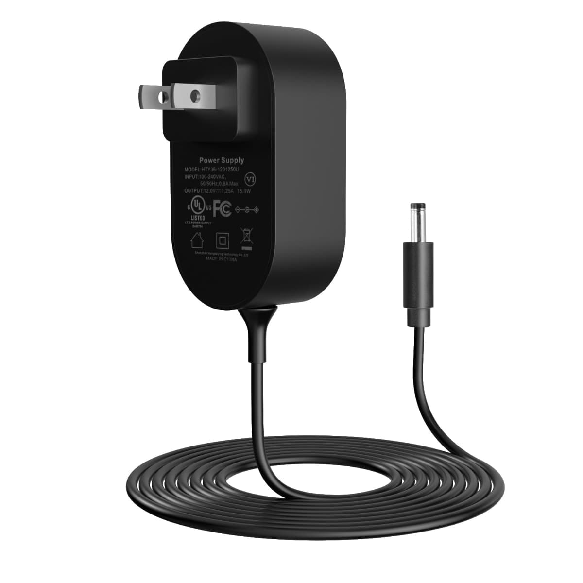 15W Power Adapter for Echo Dot (3rd/4th/5th Gen),Echo Dot with Clock (3rd/4th/5th Gen), Echo Dot Kids Edition, Echo Show 5(1st & 2nd Gen), Echo Spot,Pop, and Fire TV Cube, 5Ft Power Cord — image 1