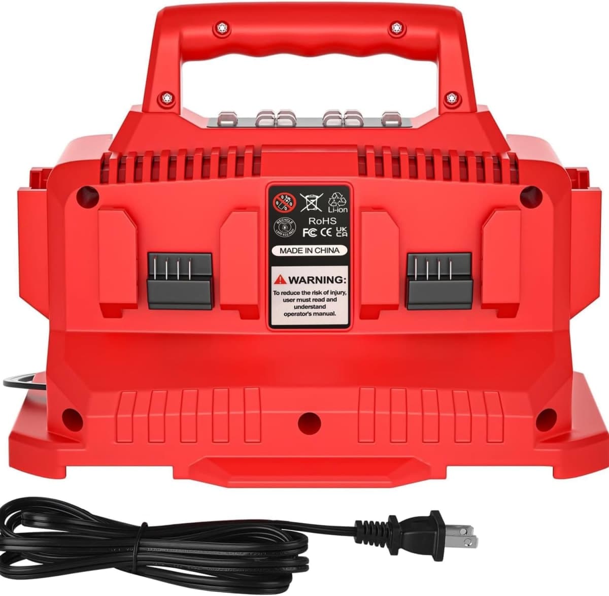 6 Port Battery Charger Station Compatible with Milwaukee M18 18V Batteries, Replacement for 48-59-1806 & 48-59-1804, Sequential Charging with LED Indicators, Select Button and Wall Mount — image 1