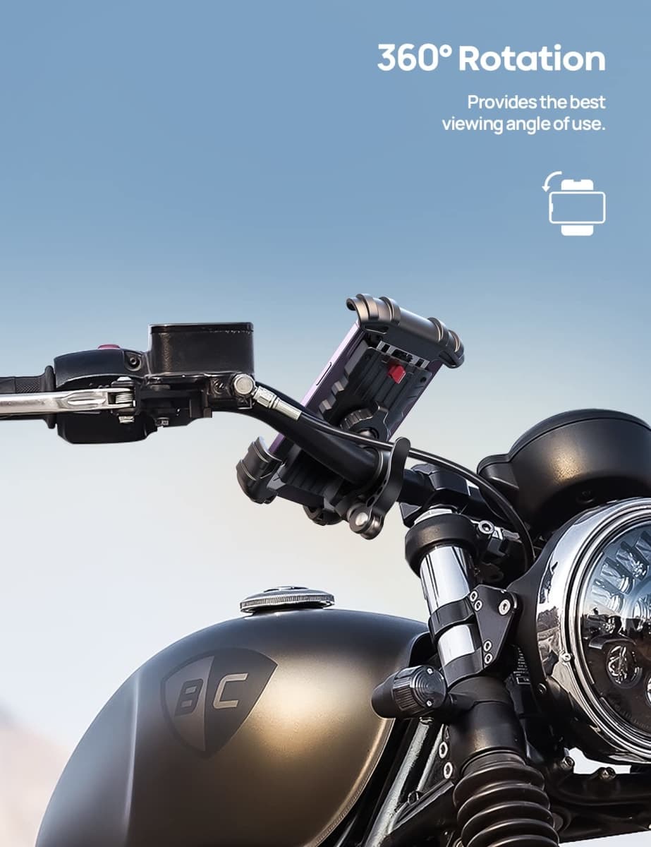 Lamicall Bike Phone Mount, Motorcycle Phone Holder - Motorcycle Bicycle Cell Phone Mount Clamp for Handlebar, Cycling Mount for iPhone 17 Pro Air, 16 Pro 15 Pro Max S25 S26+, 4.7-6.8" Smartphone thumbnail 4