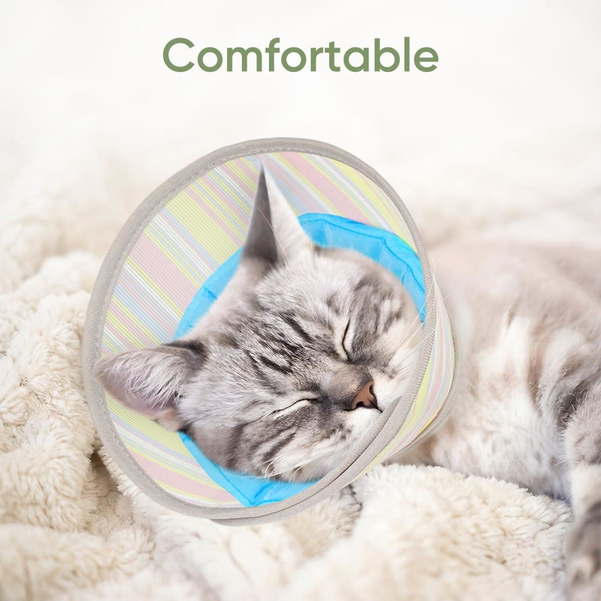 Supet Soft Cat Cone Collar to Stop Licking, Breathable Mesh Cone with Waterproof Liner Recovery Collar, for Kitten, Comfortable Elizabethan Alternative for Spay Neuter Grooming (M) thumbnail 5
