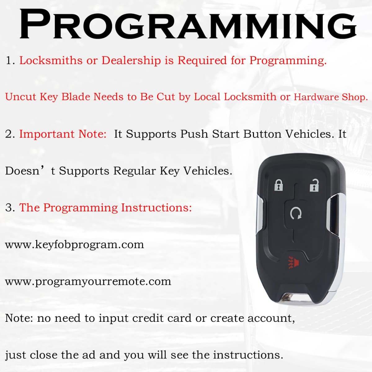 Keyless Entry Remote Control Start Key Fob Replacement Fits for GMC Terrain 2018 2019 2020 2021 2022 HYQ1AA 13584512 315 MHz thumbnail 4