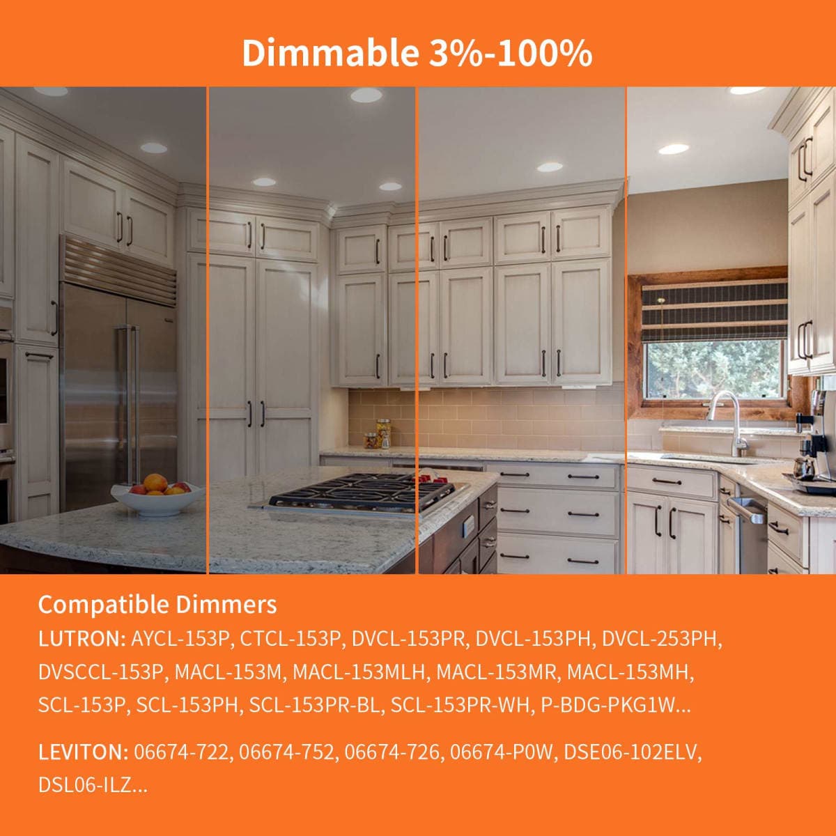 Meconard 4 Pack 6 Inch Ultra-Thin LED Recessed Ceiling Light, 3000K/4000K/5000K Selectable, Dimmable 12W=110W, 1050LM, IC Rated Can-Killer Downlights with Junction Box, ETL and Energy Star Listed thumbnail 5