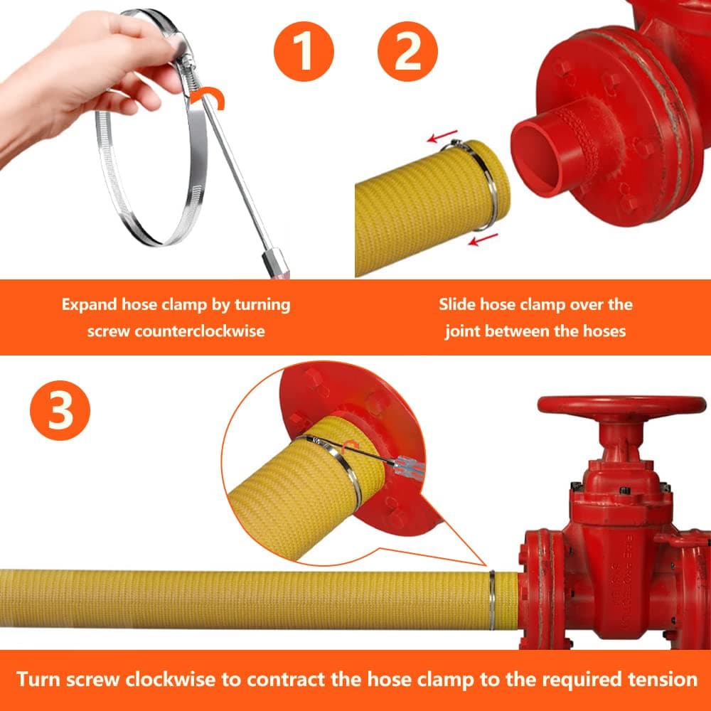 BOTTEN 12pcs Black Hose Clamp,2-3 Inch(52-76mm) 304 Hose Clamps Stainless Steel Adjustable Worm Gear Hose Clamps Assortment Kit,radiator hose clamps fuel line clamps thumbnail 5