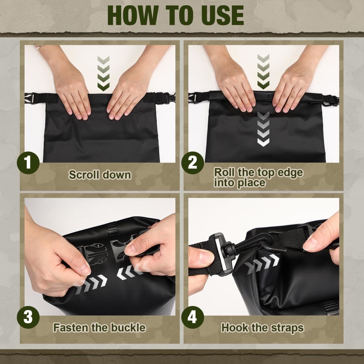Foilswirl 2 Sets Bear Food Bag for Camping Ultralight Food Bag Hanging System Includes 2 Pcs Waterproof Bear Bag Pulley System and 4 Pcs Nylon Ropes 4 Pcs Clips 2 Pcs Rock Pouch (Black, Green,20l) thumbnail 5