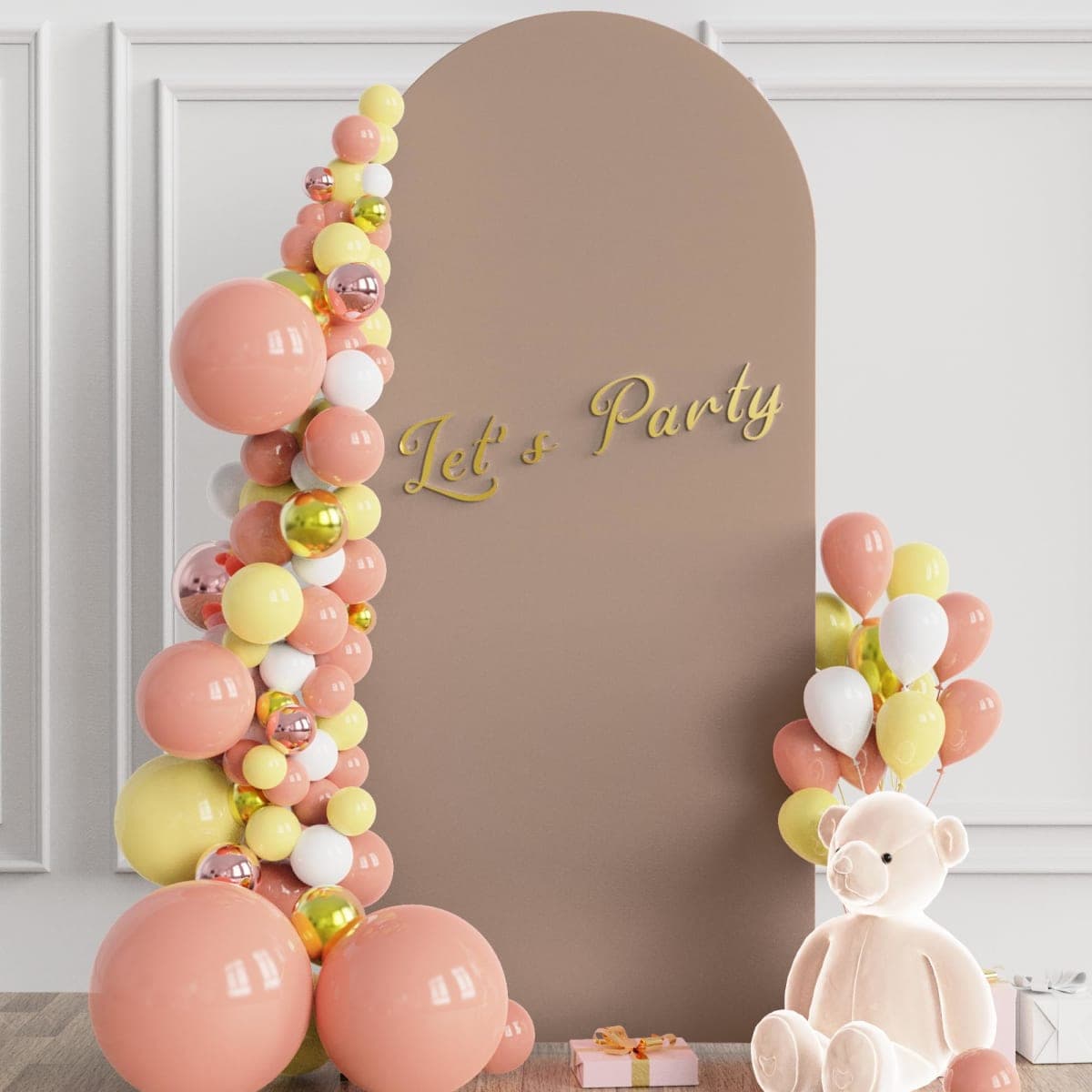 Wokceer 6FT Wedding Arch Cover Spandex Fitted Wedding Arch Stand Covers Round Top Nude Brown Chiara Arch Cover for Birthday Party Ceremony Banquet Decoration thumbnail 3