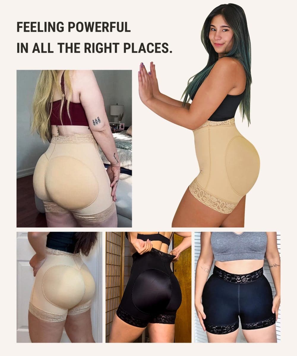 Feelingirl Butt Lifter Faja Shorts Waist Trainer for Women Plus Size Shapewear Shorts Nude, XX-Large-3X-Large thumbnail 5