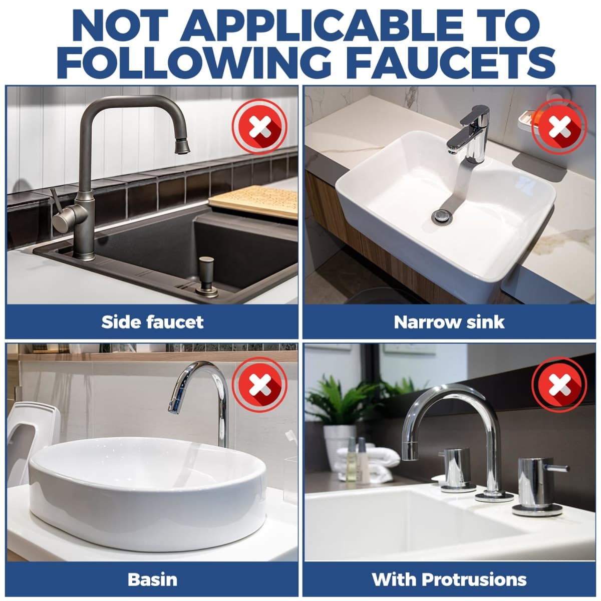 BFONS XL Silicone Faucet Handle Drip Catcher Tray, Gray, 18.1in x 5.7in x 0.79in thumbnail 5