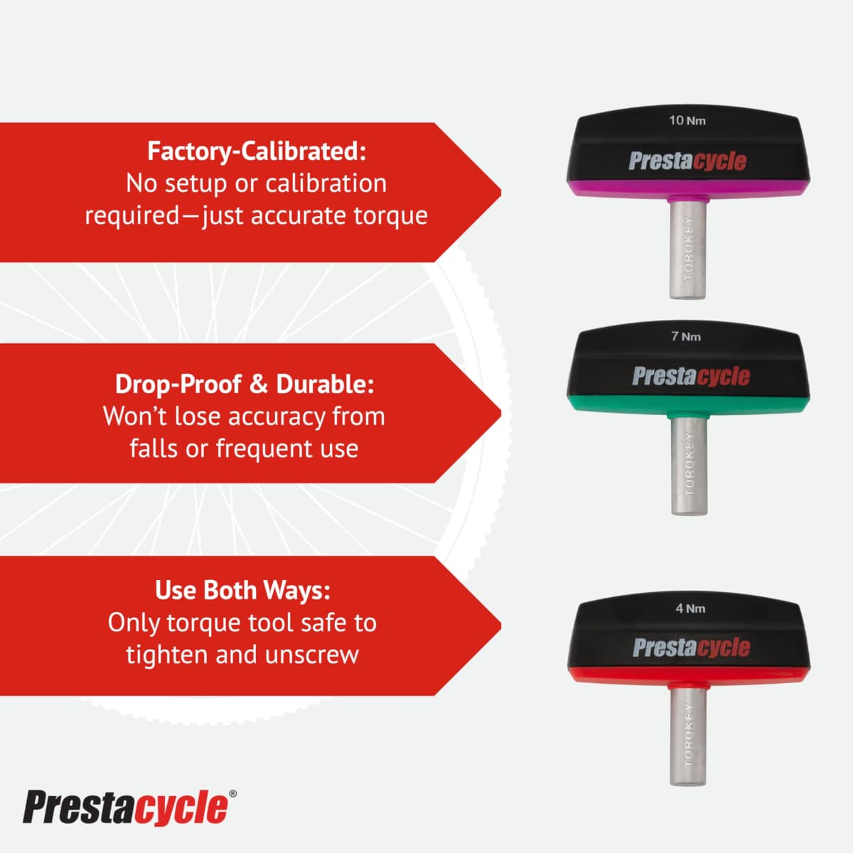 Prestacycle® TorqKeys T-Handle Preset Torque Tool - 10Nm thumbnail 3