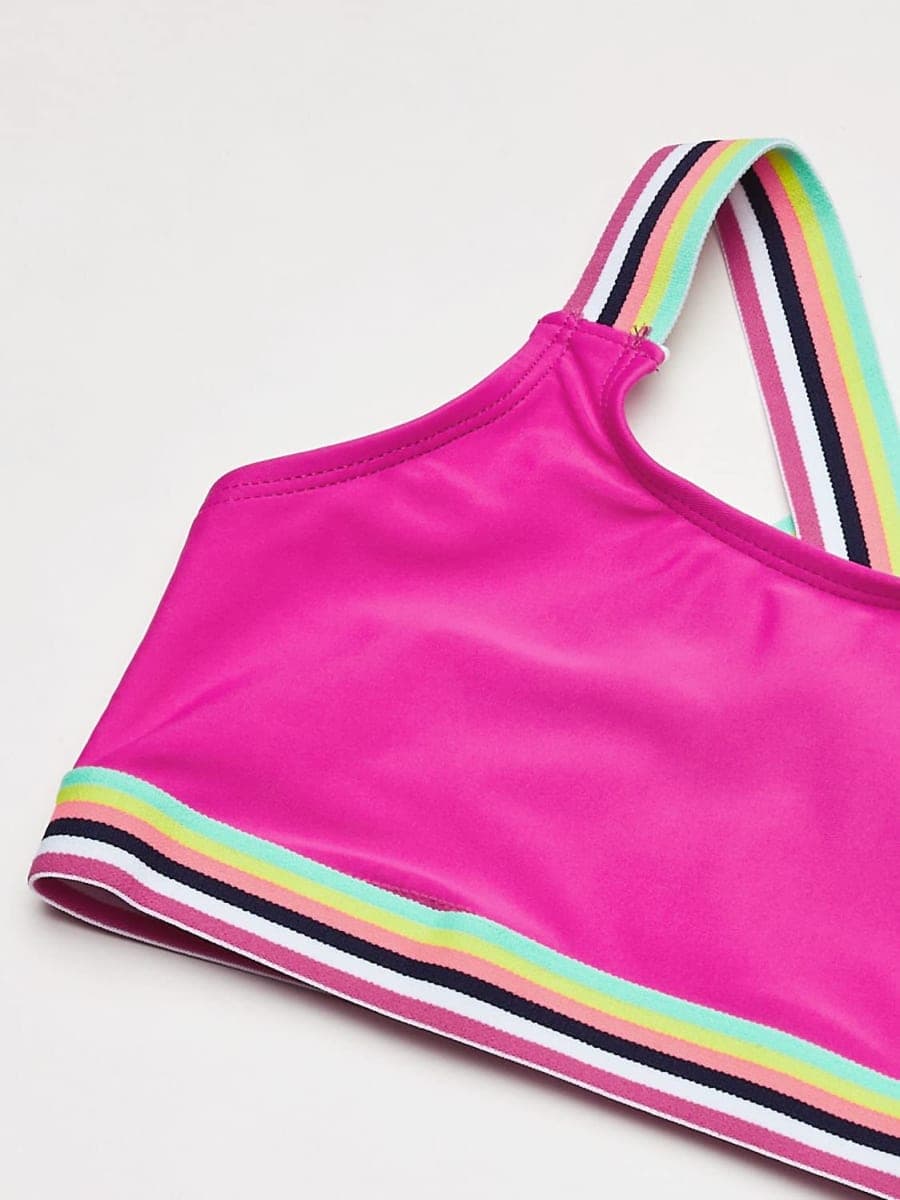 Kanu Surf Girls' Tanya UPF 50+ Beach Sport Athletic Bikini Swimsuit, Bobby Fuschia, 8 thumbnail 2