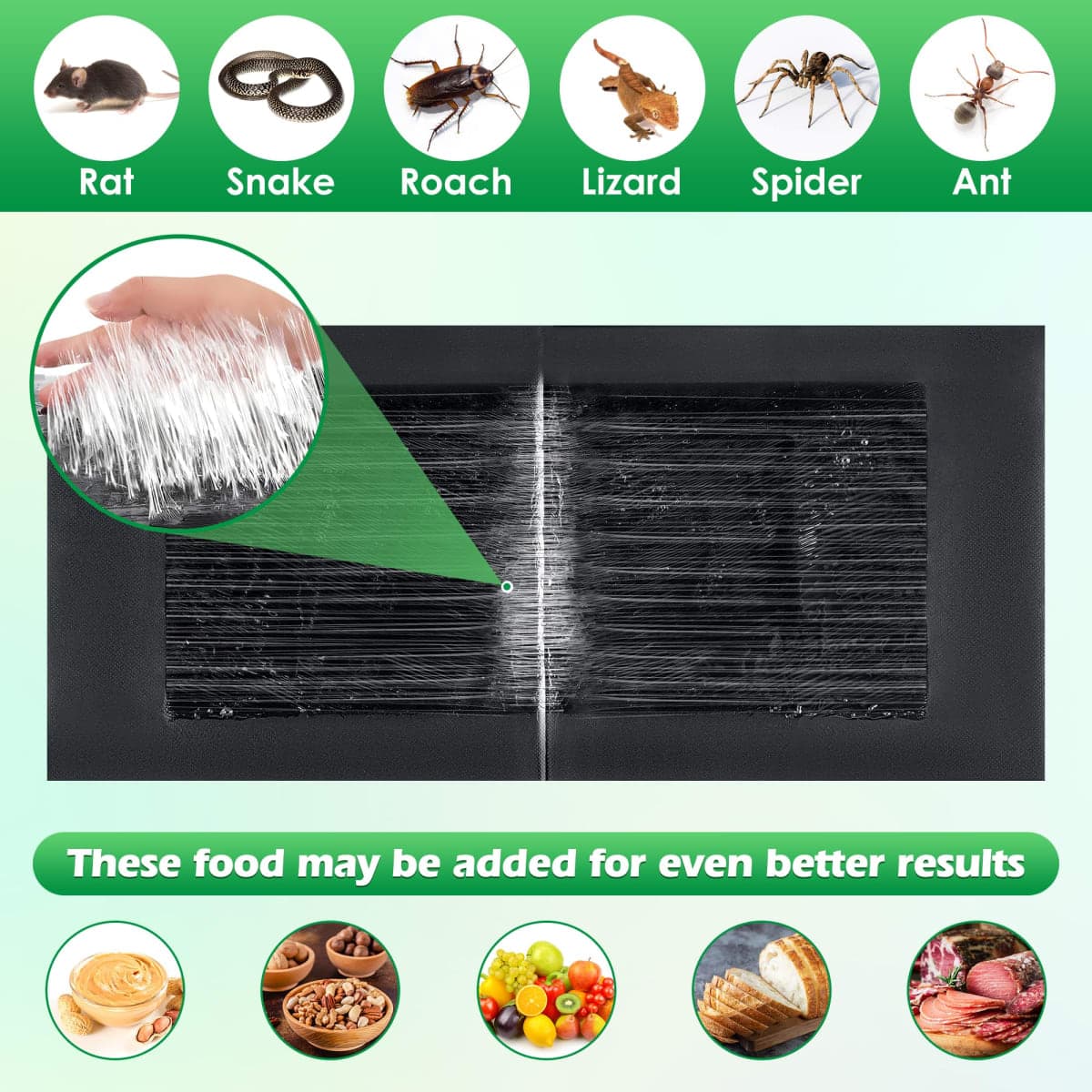 Qualirey 10 Pack 24 x 11'' Mouse Glue Traps, Anti Slip Rat Snake Rodent Sticky Pads Pet Friendly, Peanut Scented Mice Glue Board that Work for Home Indoor Outdoor Restaurant Kitchen Hotel Office thumbnail 3