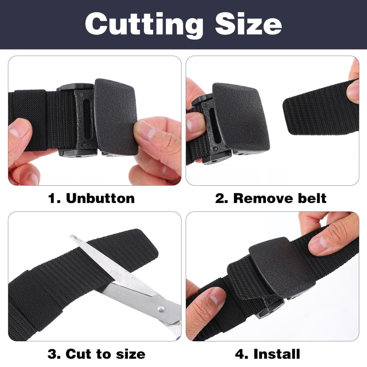 Molain 12 Pack Men's Nylon Belts, Nylon Webbing Canvas Belt Belt for Men Women Plastic Buckle Metal Free Webbing Canvas Work Belts for Outdoors, Hiking Casual, 47inch Length (6 Colors) thumbnail 4
