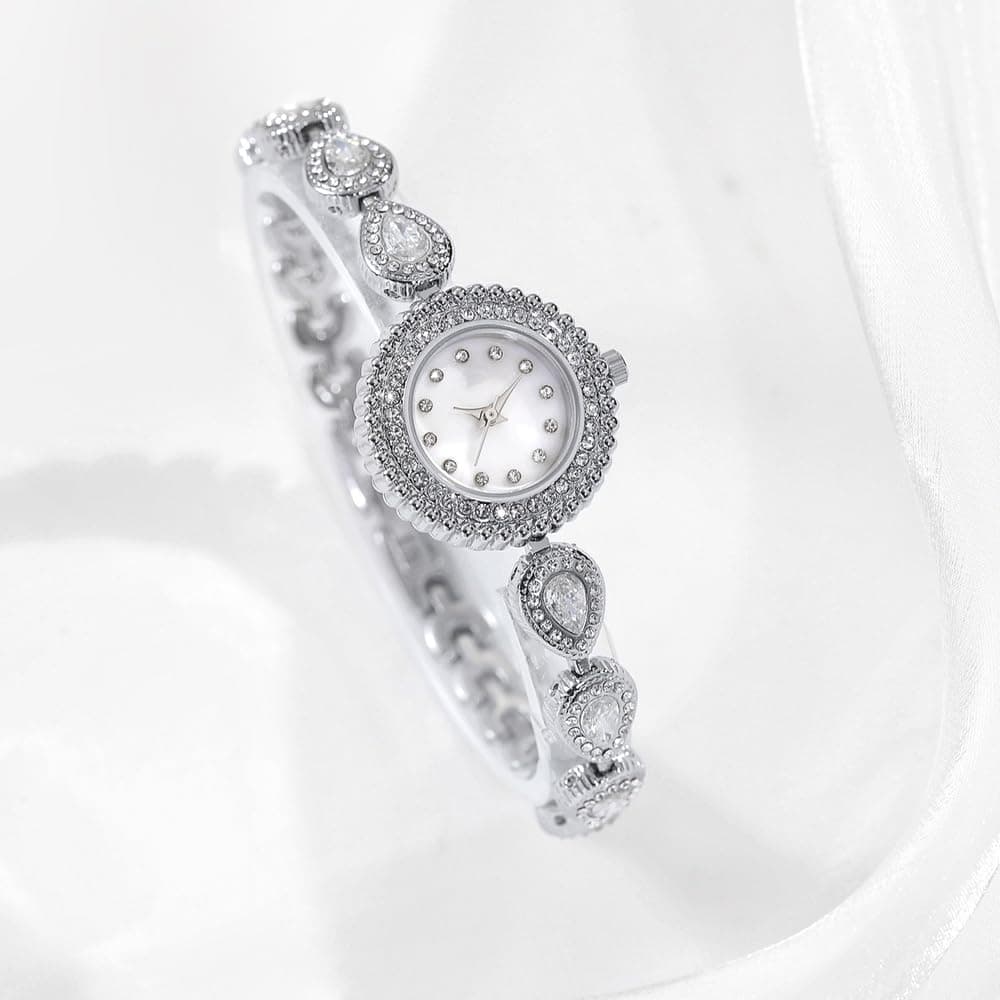ADSBIAOYE Watches for Women Luxury Vintage Ladies Colorful Crystal Bracelet Chain Watches Diamond Dial Waterproof Fashion Dress Quartz Watch, Silver, Fashion Casual Watch thumbnail 3
