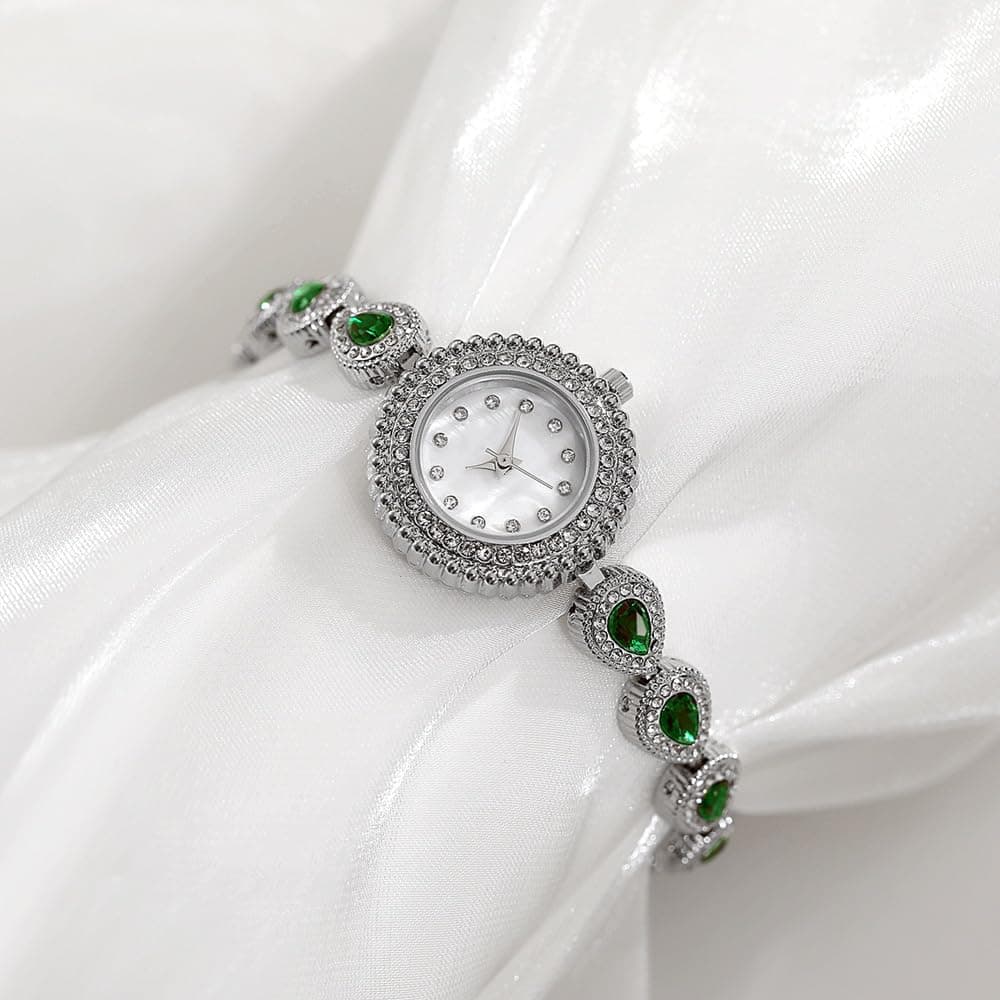 ADSBIAOYE Watches for Women Luxury Vintage Ladies Colorful Crystal Bracelet Chain Watches Diamond Dial Waterproof Fashion Dress Quartz Watch, Silver, Fashion Casual Watch thumbnail 4