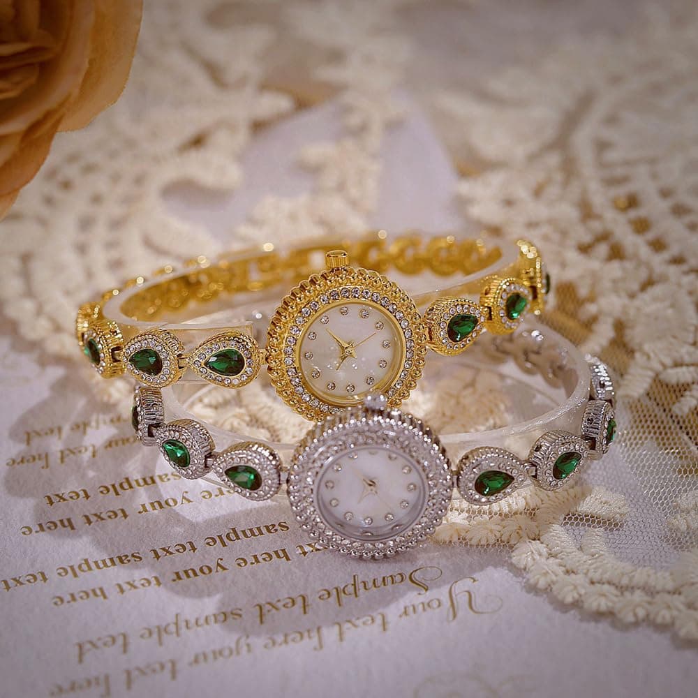 ADSBIAOYE Watches for Women Luxury Vintage Ladies Colorful Crystal Bracelet Chain Watches Diamond Dial Waterproof Fashion Dress Quartz Watch, Silver, Fashion Casual Watch thumbnail 5