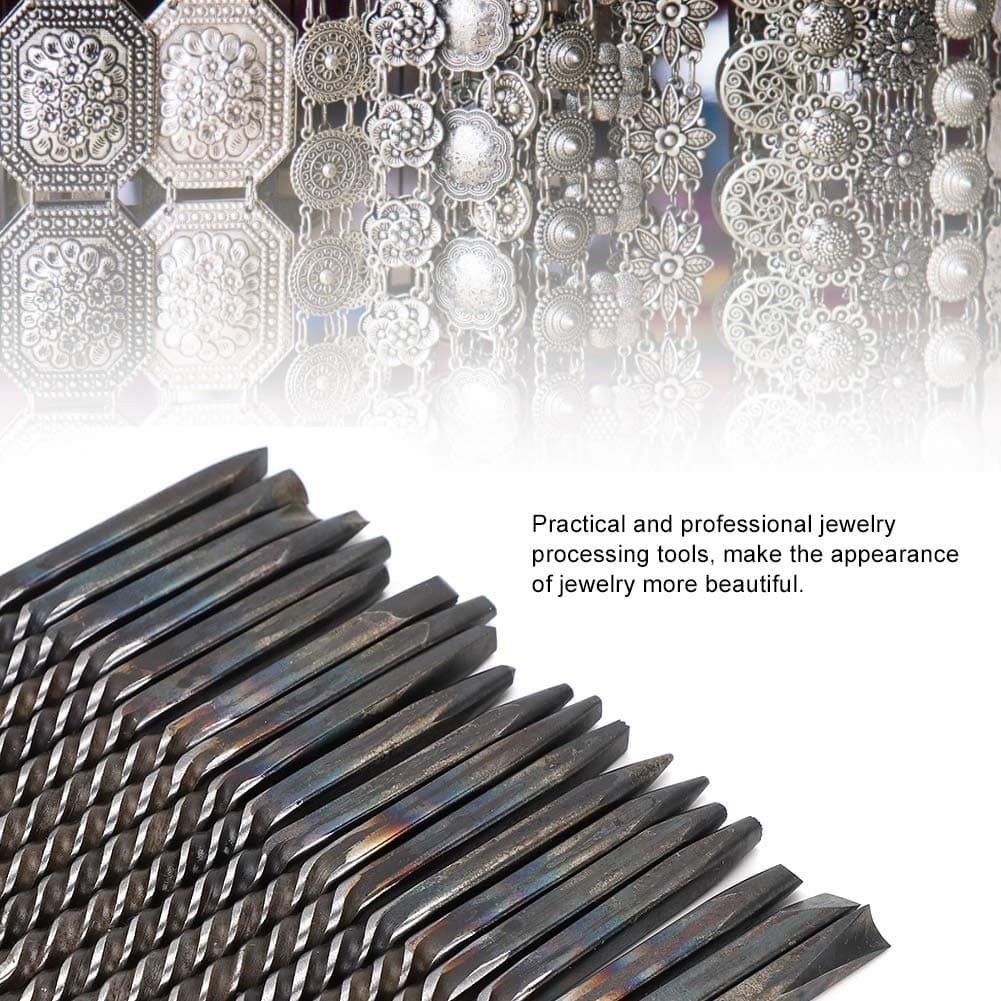 20pcs Professional Jewellery Carving Tools Set Jewellery Professional Jewellery Set Engraving Tool Metal Tool, Metal Carving Anvil Chisel thumbnail 2