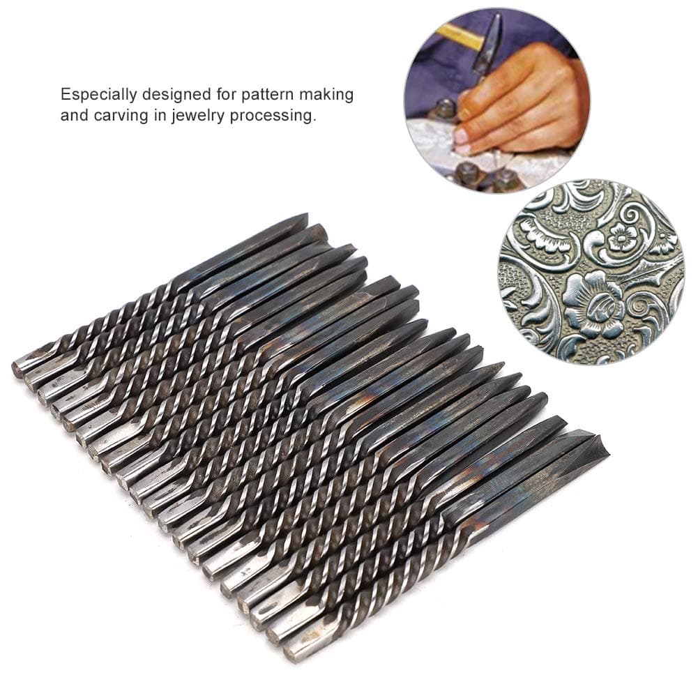 20pcs Professional Jewellery Carving Tools Set Jewellery Professional Jewellery Set Engraving Tool Metal Tool, Metal Carving Anvil Chisel thumbnail 3