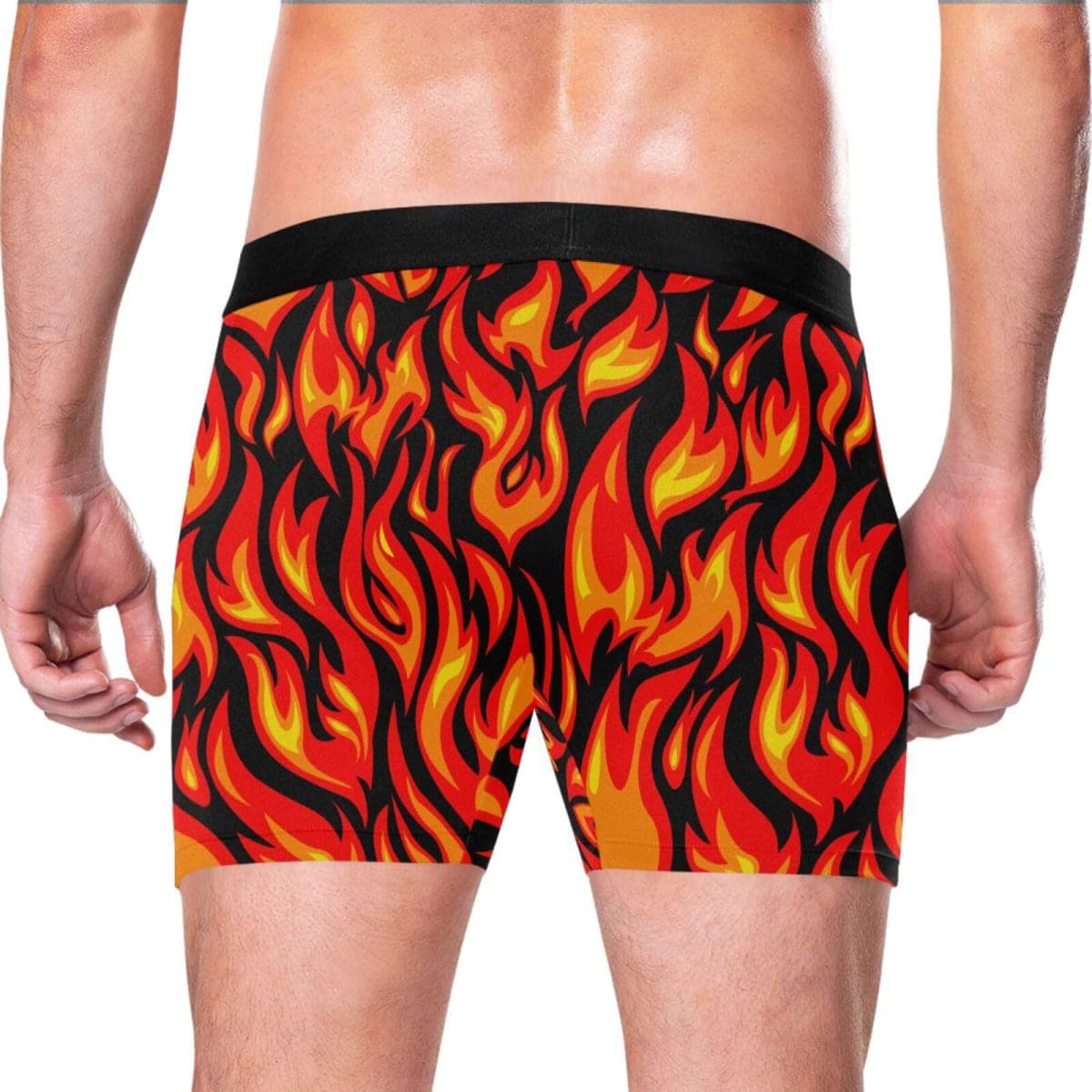 JHKKU Men's Fire Flame Boxer Briefs Comfort Stretch Underwear 4" Modern Fit Low Rise with Fly, XX-Large thumbnail 3