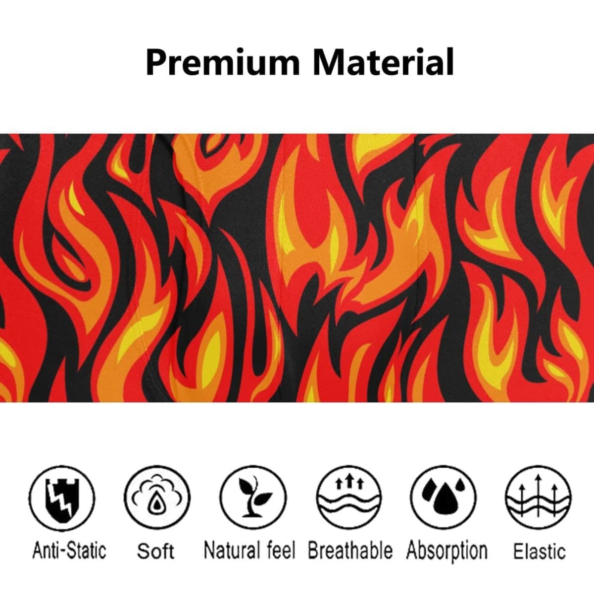 JHKKU Men's Fire Flame Boxer Briefs Comfort Stretch Underwear 4" Modern Fit Low Rise with Fly, XX-Large thumbnail 5