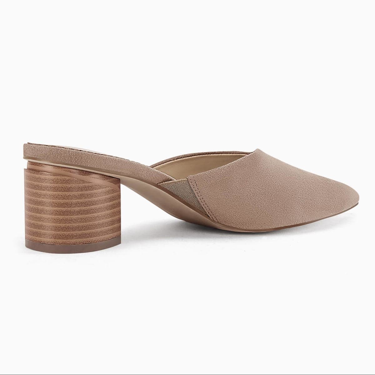 Coutgo Womens Pointed Toe V Cut Mules Chunky Block Heels Slip On Clogs Fashion Office Slides Shoes, Camel, 9.5 thumbnail 4